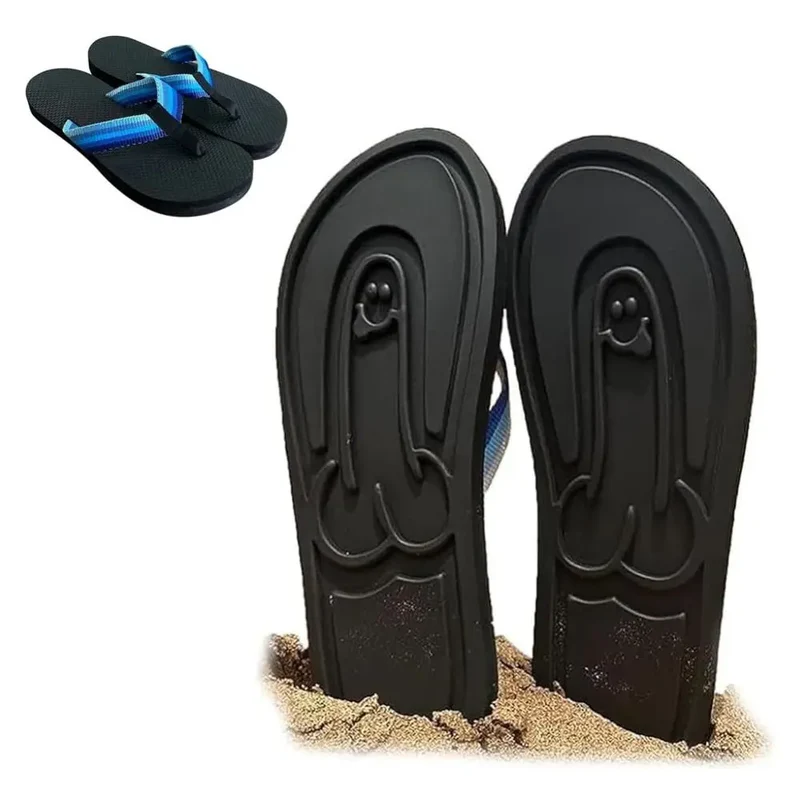 Funny Penis Flip Flops Spoof Beach Flip Flops for Men's Summer Beach Sandals Comfort Non Slip Sandal