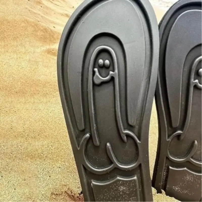 Funny Penis Flip Flops Spoof Beach Flip Flops for Men's Summer Beach Sandals Comfort Non Slip Sandal