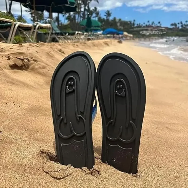 Funny Penis Flip Flops Spoof Beach Flip Flops for Men's Summer Beach Sandals Comfort Non Slip Sandal