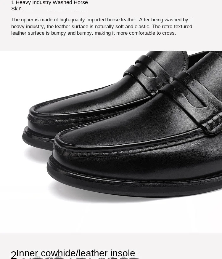 Vintage Top Layer Genuine Leather Slip on Loafers Breathable Moccasins Driving Design Casual Cowhide Shoes for Men