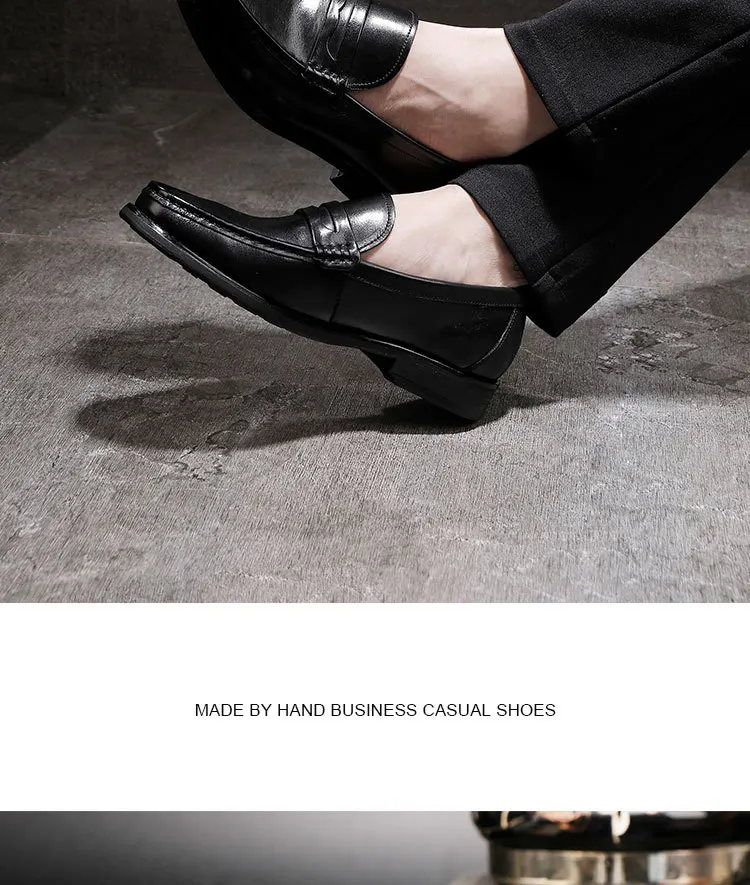 Vintage Top Layer Genuine Leather Slip on Loafers Breathable Moccasins Driving Design Casual Cowhide Shoes for Men