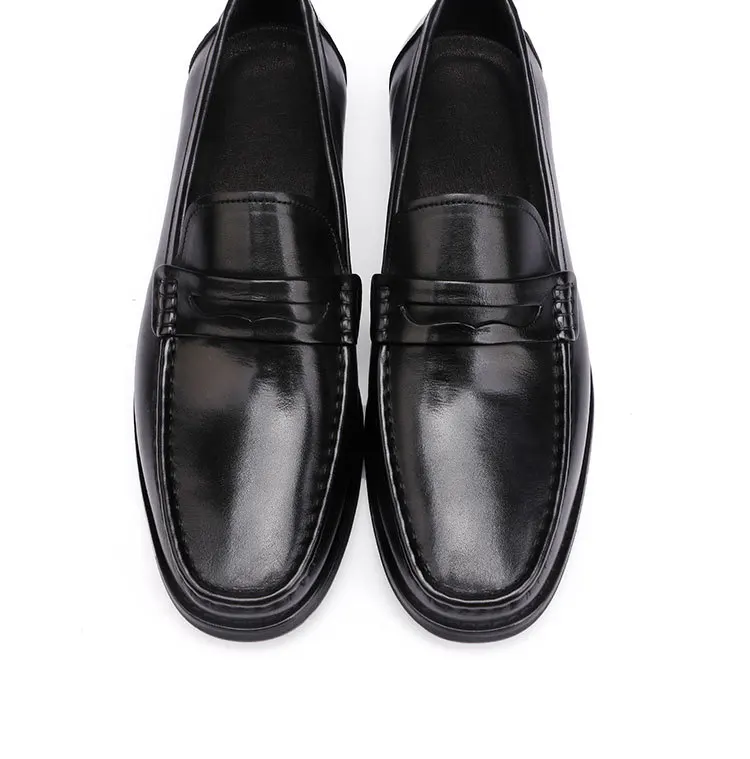 Vintage Top Layer Genuine Leather Slip on Loafers Breathable Moccasins Driving Design Casual Cowhide Shoes for Men