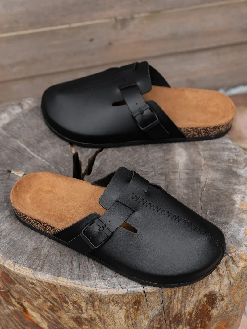 Men's Toe-Toe Slippers Waterproof Non-Slip Thick-Soled Wear-Resistant Home Outdoor Slip-On Casual Sandals