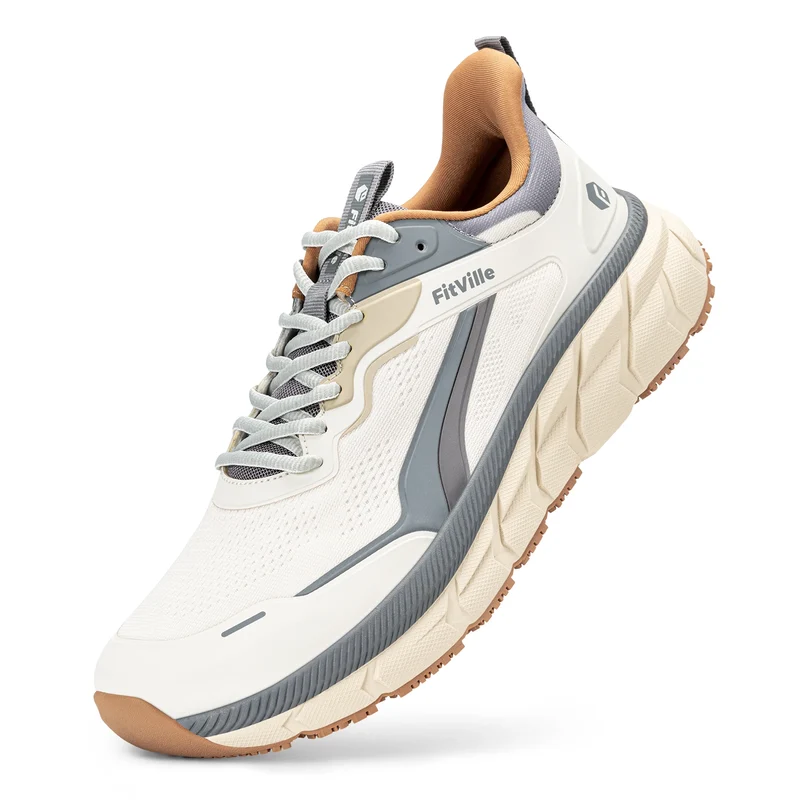 FitVille Men's Wide Toe Box Shoes Cushioned Well Sneakers Non Slip Lightweight Breathable Running Shoes for Swollen Feet