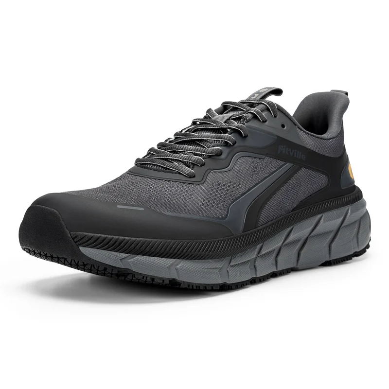 FitVille Men's Wide Toe Box Shoes Cushioned Well Sneakers Non Slip Lightweight Breathable Running Shoes for Swollen Feet