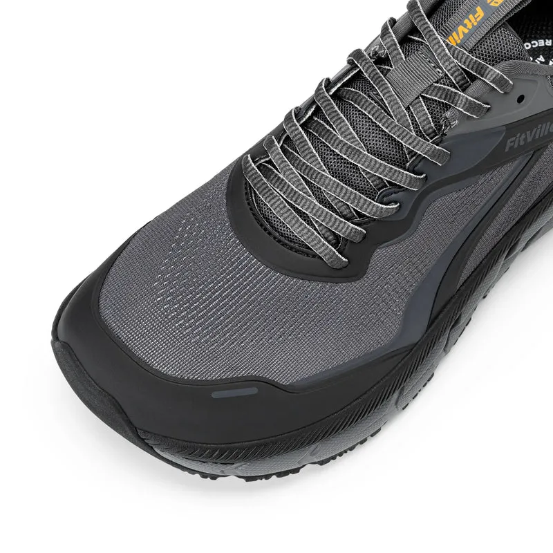 FitVille Men's Wide Toe Box Shoes Cushioned Well Sneakers Non Slip Lightweight Breathable Running Shoes for Swollen Feet