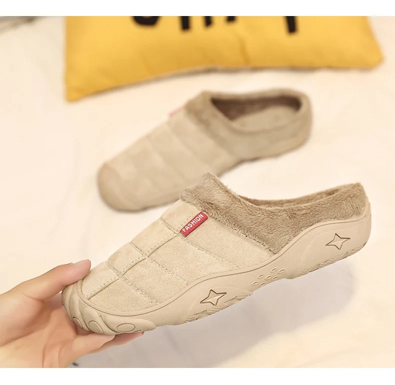 New Men Slippers Winter Bottom Soft Home Shoe Cotton Thick Slippers Indoor Slip-On Slides Comfortable Shoe Slippers Plus Size