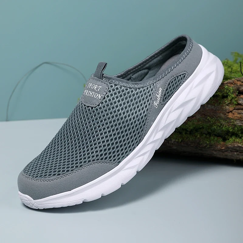YRZL Hot Sale Men Half Slipper High Quality New Design Mesh Shoes Breathable Outdoor Sandals Comfortable Couples Walking Shoes