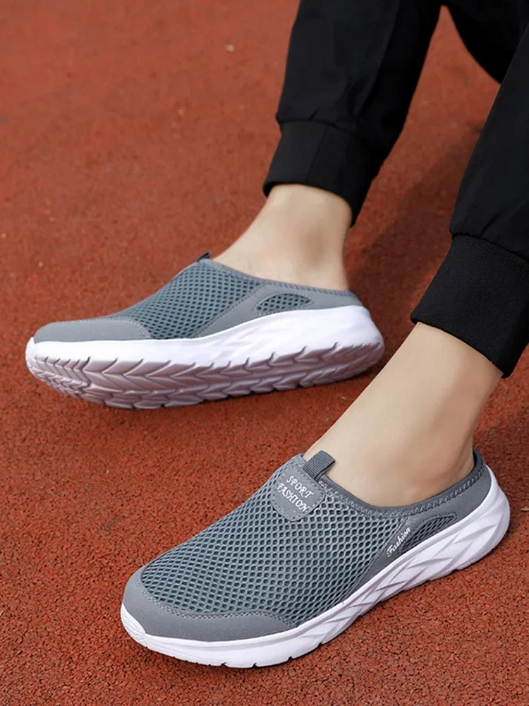 YRZL Hot Sale Men Half Slipper High Quality New Design Mesh Shoes Breathable Outdoor Sandals Comfortable Couples Walking Shoes