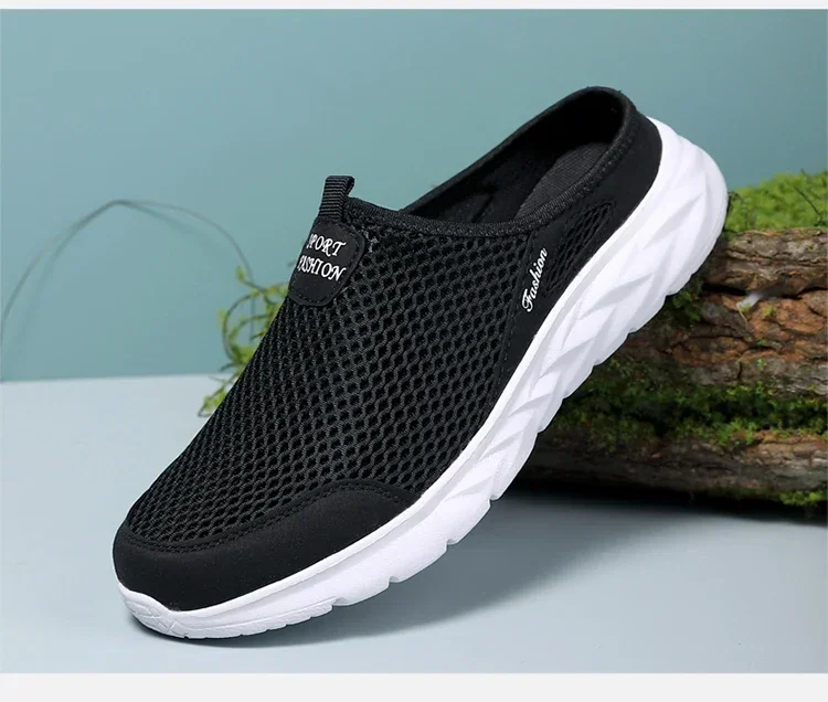 YRZL Hot Sale Men Half Slipper High Quality New Design Mesh Shoes Breathable Outdoor Sandals Comfortable Couples Walking Shoes