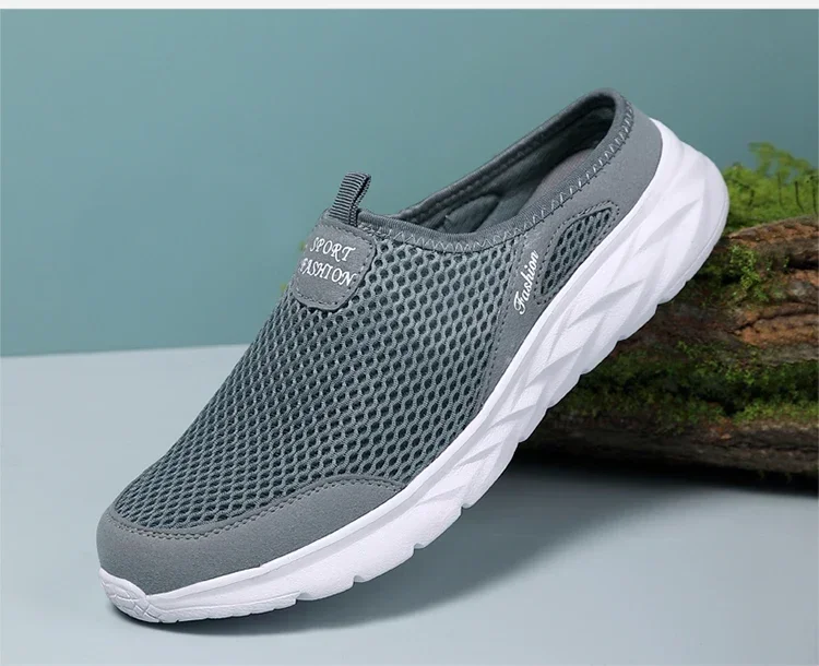 YRZL Hot Sale Men Half Slipper High Quality New Design Mesh Shoes Breathable Outdoor Sandals Comfortable Couples Walking Shoes