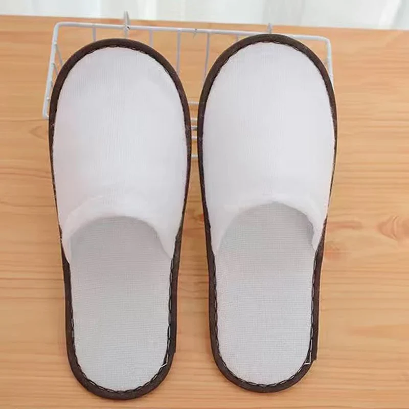 10Pair Lot Hotel Slippers Men Womens random color Velvet Travel Disposable Cotton Home Hospitality Shoes Cheap SPA Guest Slides