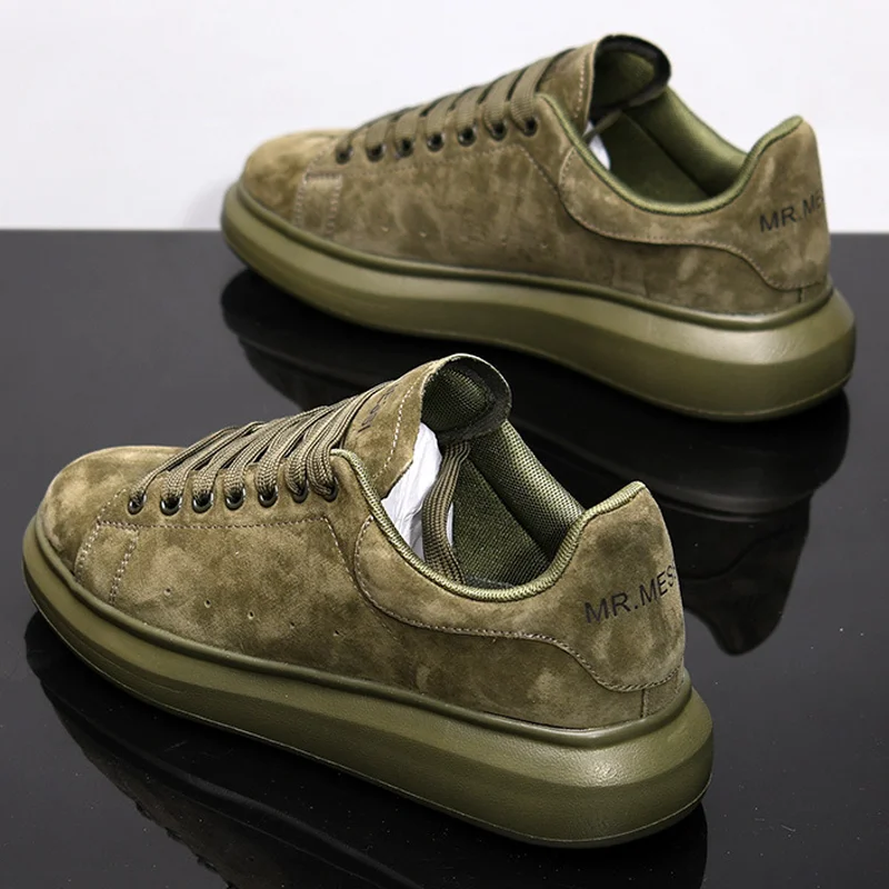 Sneakers Casual Plus Size 43 44 Women Men Designer Board Shoes Fashion Microfiber Leather Increased Internal Flat Platform Shoes