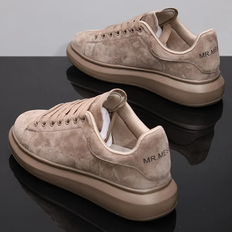 Sneakers Casual Plus Size 43 44 Women Men Designer Board Shoes Fashion Microfiber Leather Increased Internal Flat Platform Shoes