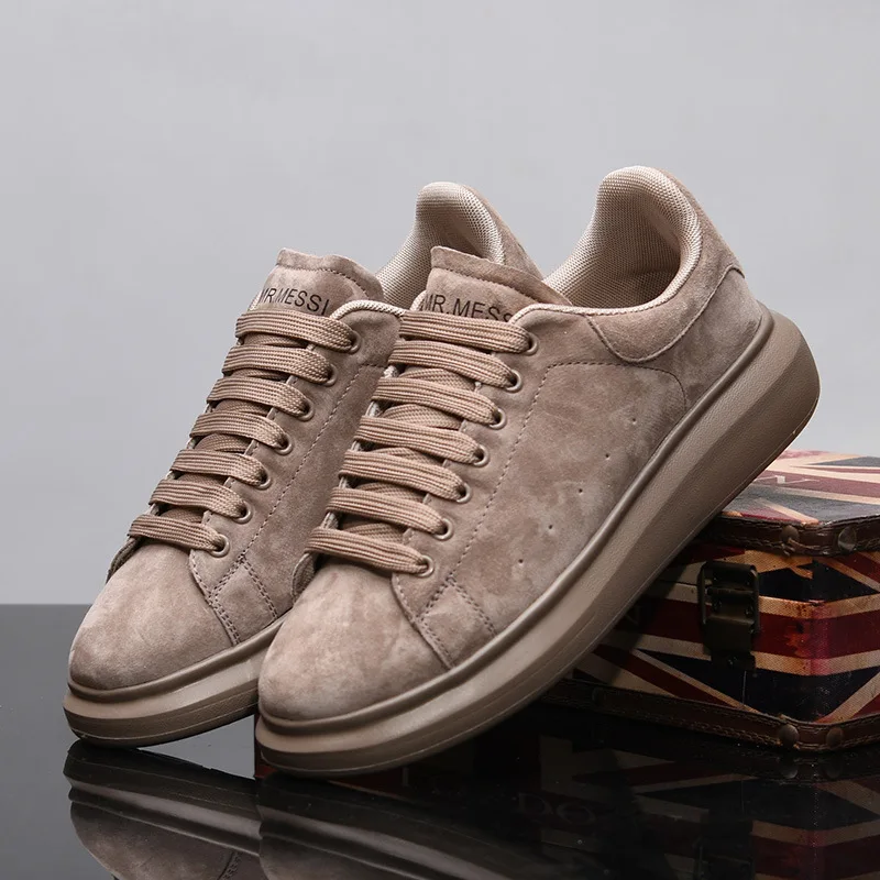 Sneakers Casual Plus Size 43 44 Women Men Designer Board Shoes Fashion Microfiber Leather Increased Internal Flat Platform Shoes