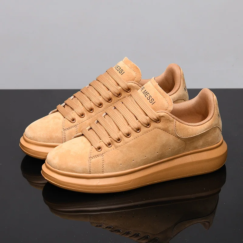 Sneakers Casual Plus Size 43 44 Women Men Designer Board Shoes Fashion Microfiber Leather Increased Internal Flat Platform Shoes