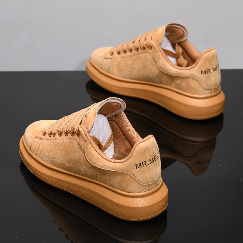 Sneakers Casual Plus Size 43 44 Women Men Designer Board Shoes Fashion Microfiber Leather Increased Internal Flat Platform Shoes