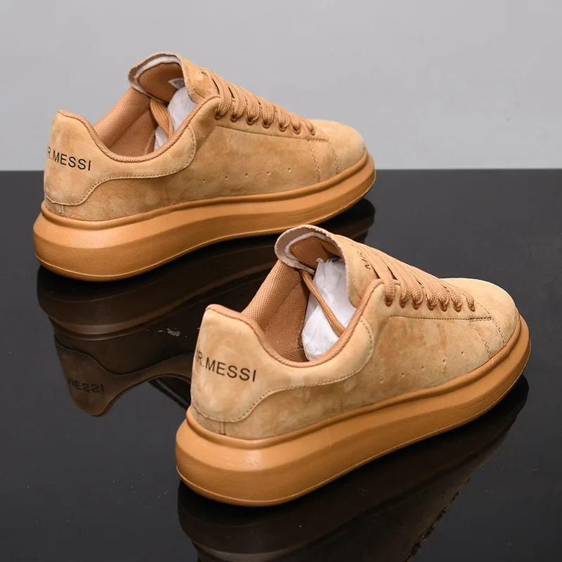 Sneakers Casual Plus Size 43 44 Women Men Designer Board Shoes Fashion Microfiber Leather Increased Internal Flat Platform Shoes