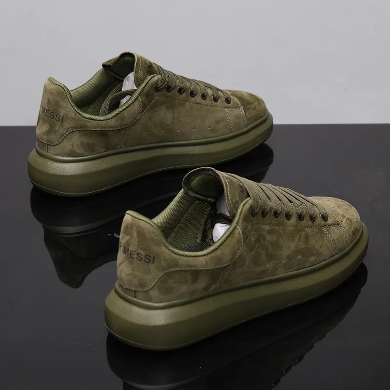 Sneakers Casual Plus Size 43 44 Women Men Designer Board Shoes Fashion Microfiber Leather Increased Internal Flat Platform Shoes