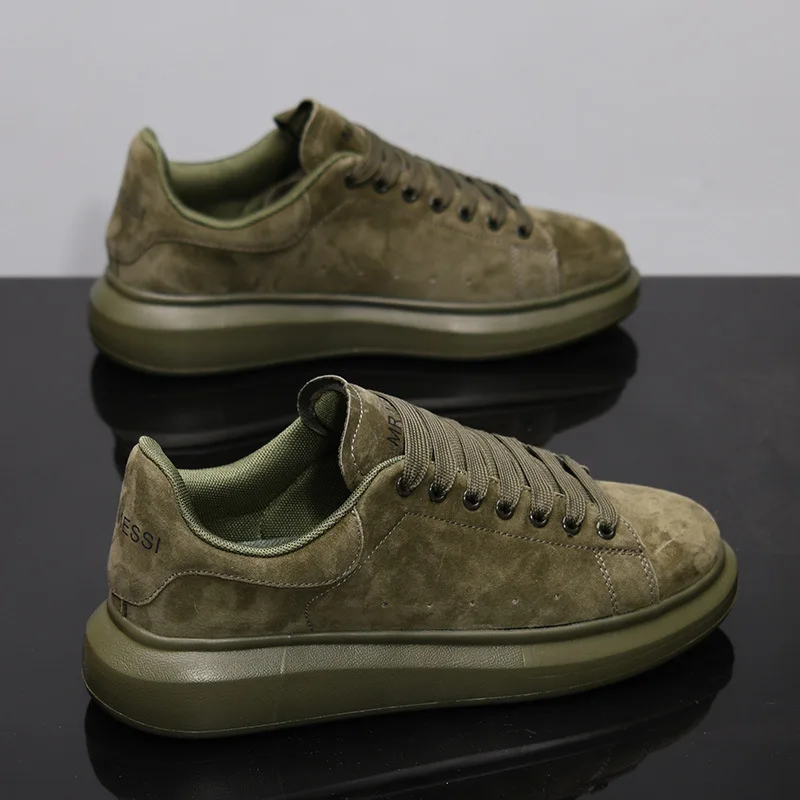 Sneakers Casual Plus Size 43 44 Women Men Designer Board Shoes Fashion Microfiber Leather Increased Internal Flat Platform Shoes