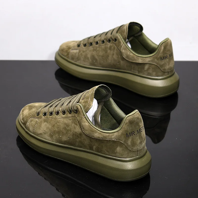 Sneakers Casual Plus Size 43 44 Women Men Designer Board Shoes Fashion Microfiber Leather Increased Internal Flat Platform Shoes