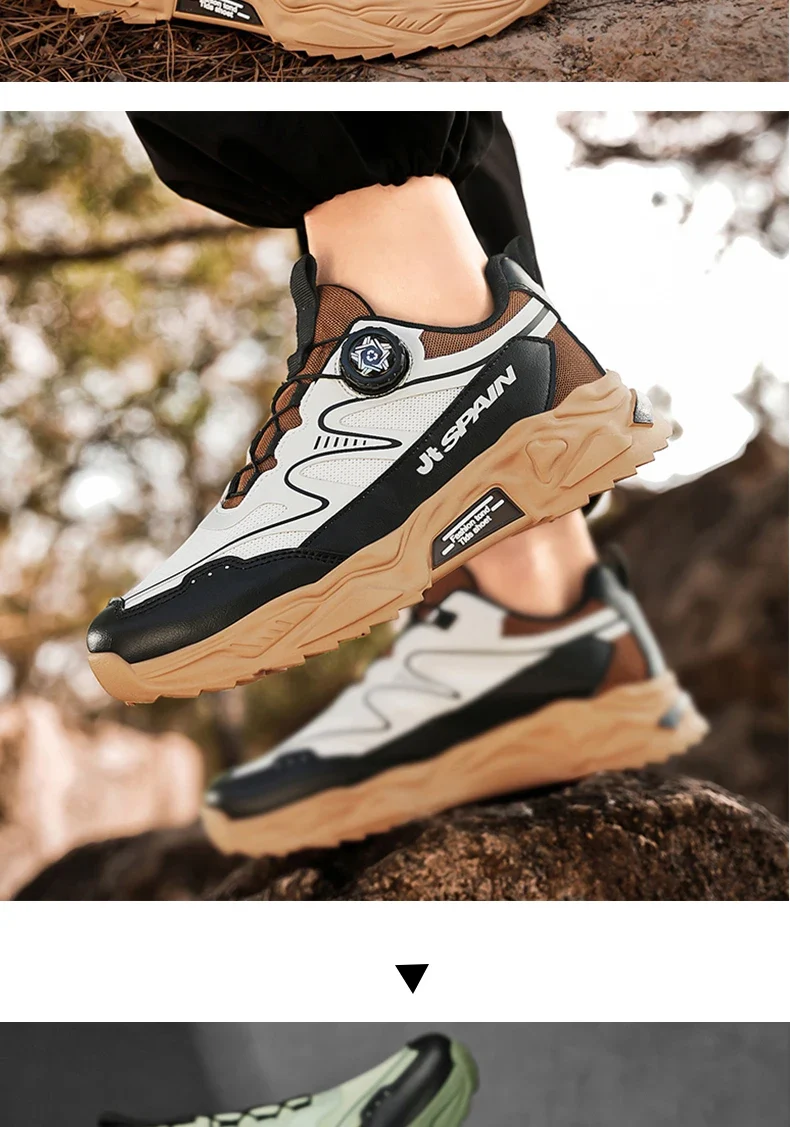 Men's casual sports shoes four season new rotating shoelaces comfort outdoor running walking shoes breathable soft-sole sneakers