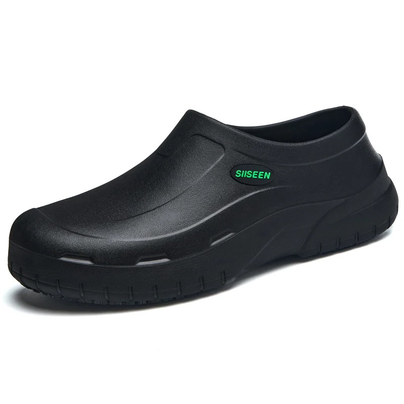 Men's Chef Shoes Waterproof Slip-On Lightweight Soft Anti-Slip Kitchen Hotel Work Shoes Easy to Wear Comfortable Food Service Fo