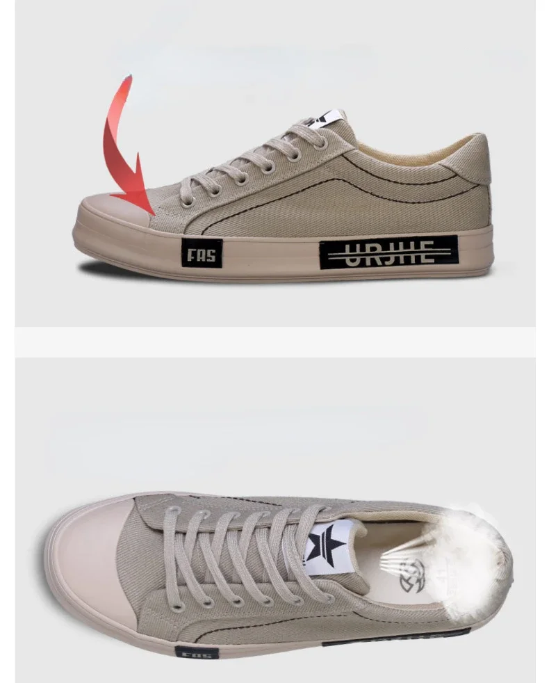 2026 New Men Canvas Shoes Breathable Outdoor Mens Casual Shoes Comfortable Spring Autumn Cloth Flat Shoes Black Walking Sneakers