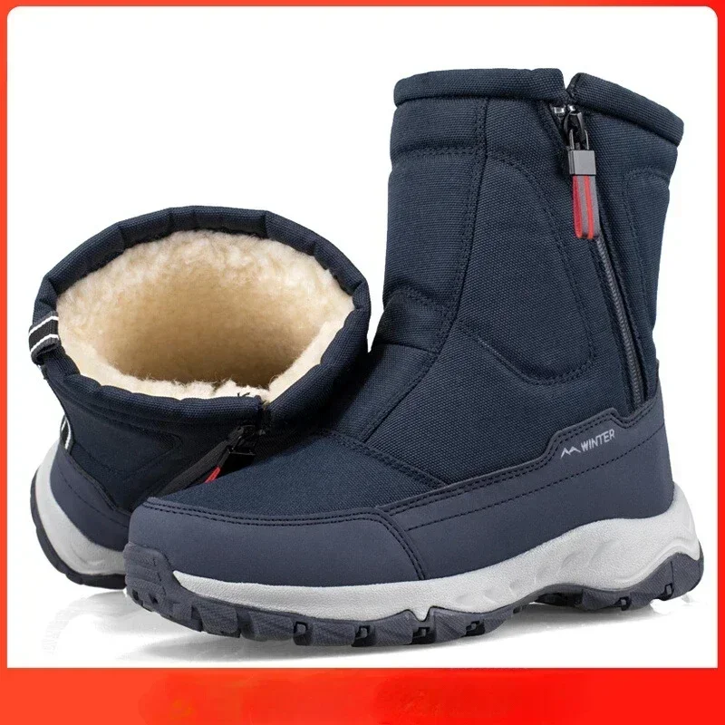 Men Boots Winter Shoes For Men Warm Snow Boots Mid-calf Men Warm Shoes Thick Plush Winter Boots For Men Women Cotton Shoes