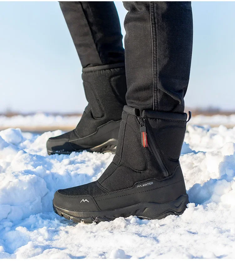 Men Boots Winter Shoes For Men Warm Snow Boots Mid-calf Men Warm Shoes Thick Plush Winter Boots For Men Women Cotton Shoes