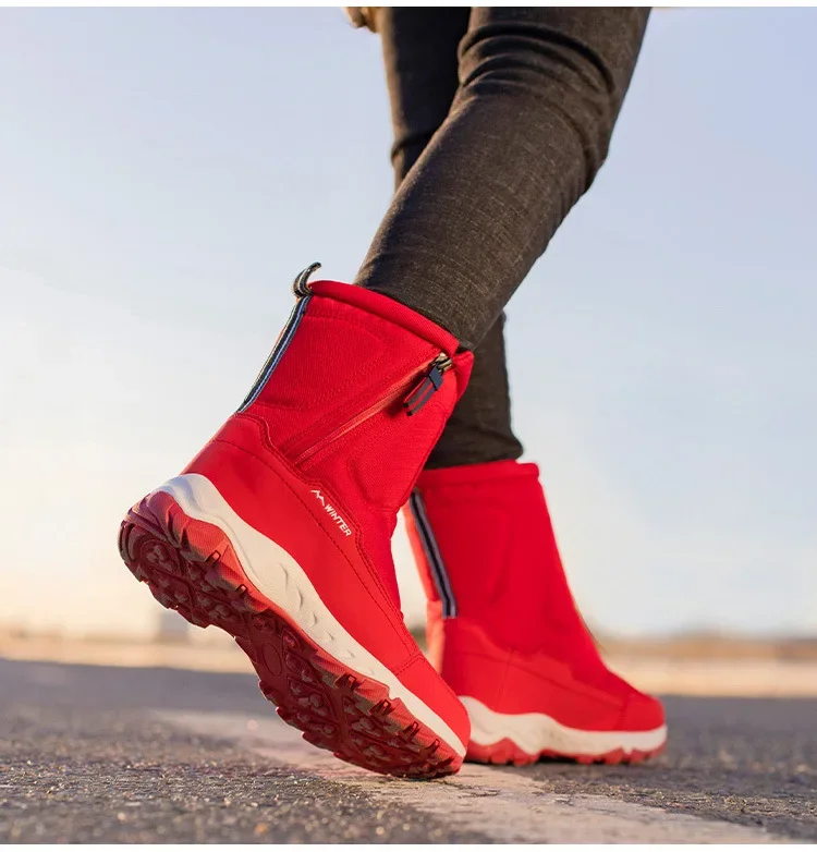 Men Boots Winter Shoes For Men Warm Snow Boots Mid-calf Men Warm Shoes Thick Plush Winter Boots For Men Women Cotton Shoes