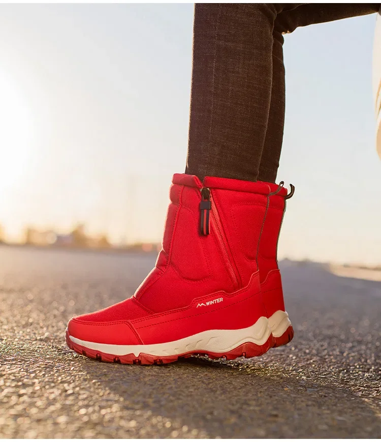 Men Boots Winter Shoes For Men Warm Snow Boots Mid-calf Men Warm Shoes Thick Plush Winter Boots For Men Women Cotton Shoes