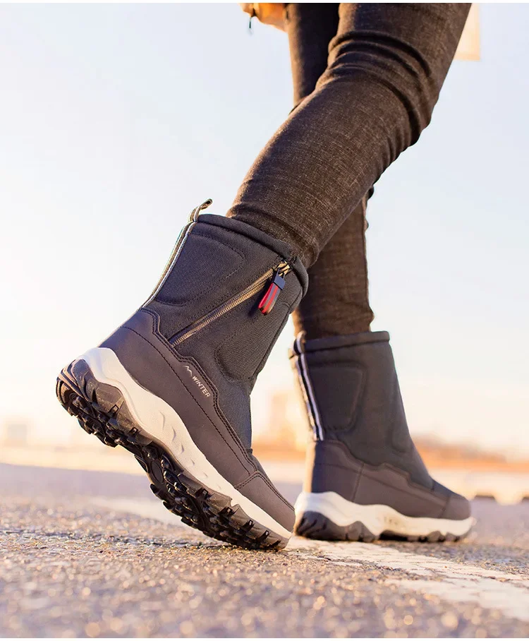 Men Boots Winter Shoes For Men Warm Snow Boots Mid-calf Men Warm Shoes Thick Plush Winter Boots For Men Women Cotton Shoes
