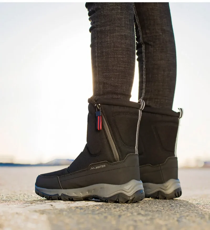 Men Boots Winter Shoes For Men Warm Snow Boots Mid-calf Men Warm Shoes Thick Plush Winter Boots For Men Women Cotton Shoes