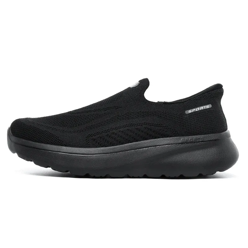 Men Women Slip on Walking Shoes Breathable Mesh Knit Loafers Lightweight Non Slip Comfort Casual Sports Sneakers Walking