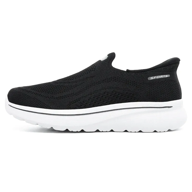 Men Women Slip on Walking Shoes Breathable Mesh Knit Loafers Lightweight Non Slip Comfort Casual Sports Sneakers Walking