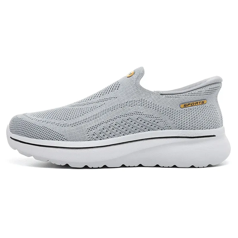 Men Women Slip on Walking Shoes Breathable Mesh Knit Loafers Lightweight Non Slip Comfort Casual Sports Sneakers Walking