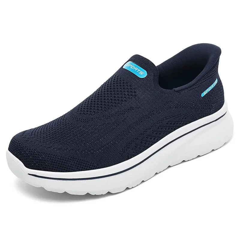 Men Women Slip on Walking Shoes Breathable Mesh Knit Loafers Lightweight Non Slip Comfort Casual Sports Sneakers Walking