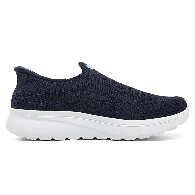 Men Women Slip on Walking Shoes Breathable Mesh Knit Loafers Lightweight Non Slip Comfort Casual Sports Sneakers Walking