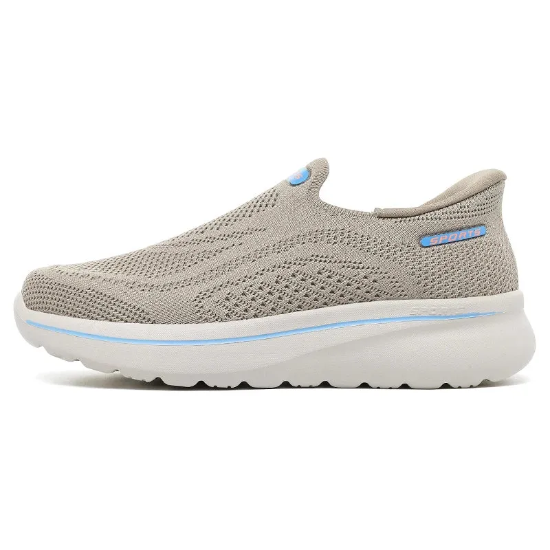 Men Women Slip on Walking Shoes Breathable Mesh Knit Loafers Lightweight Non Slip Comfort Casual Sports Sneakers Walking