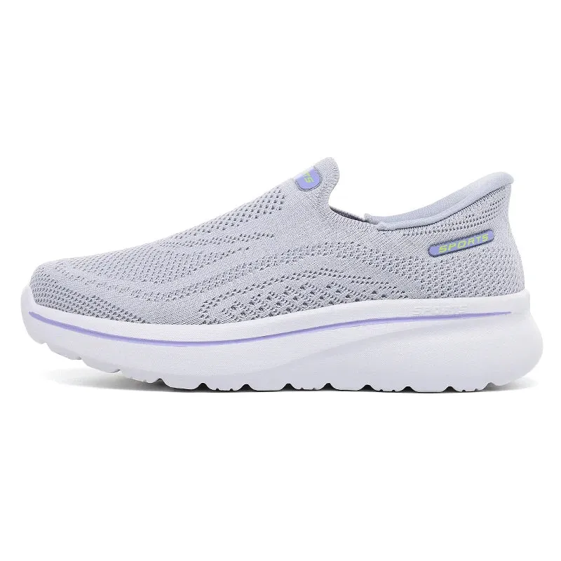 Men Women Slip on Walking Shoes Breathable Mesh Knit Loafers Lightweight Non Slip Comfort Casual Sports Sneakers Walking