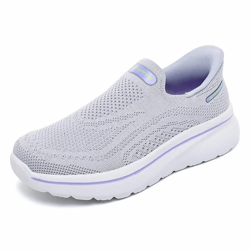 Men Women Slip on Walking Shoes Breathable Mesh Knit Loafers Lightweight Non Slip Comfort Casual Sports Sneakers Walking