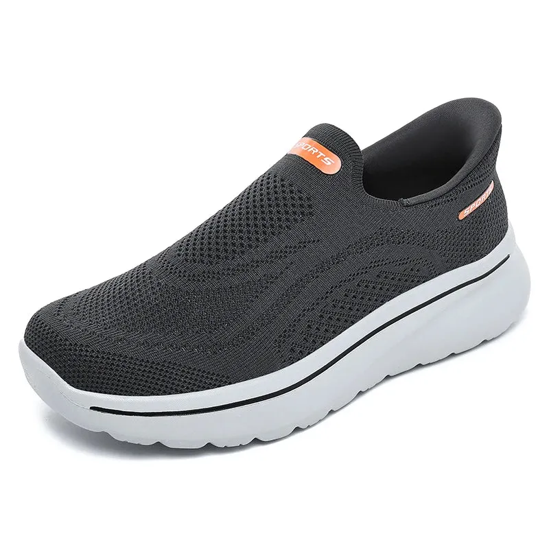 Men Women Slip on Walking Shoes Breathable Mesh Knit Loafers Lightweight Non Slip Comfort Casual Sports Sneakers Walking