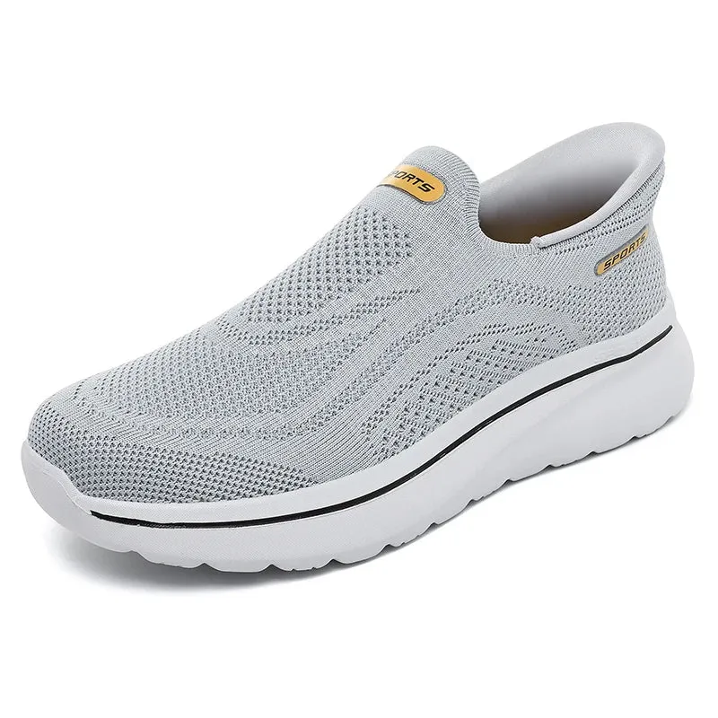 Men Women Slip on Walking Shoes Breathable Mesh Knit Loafers Lightweight Non Slip Comfort Casual Sports Sneakers Walking