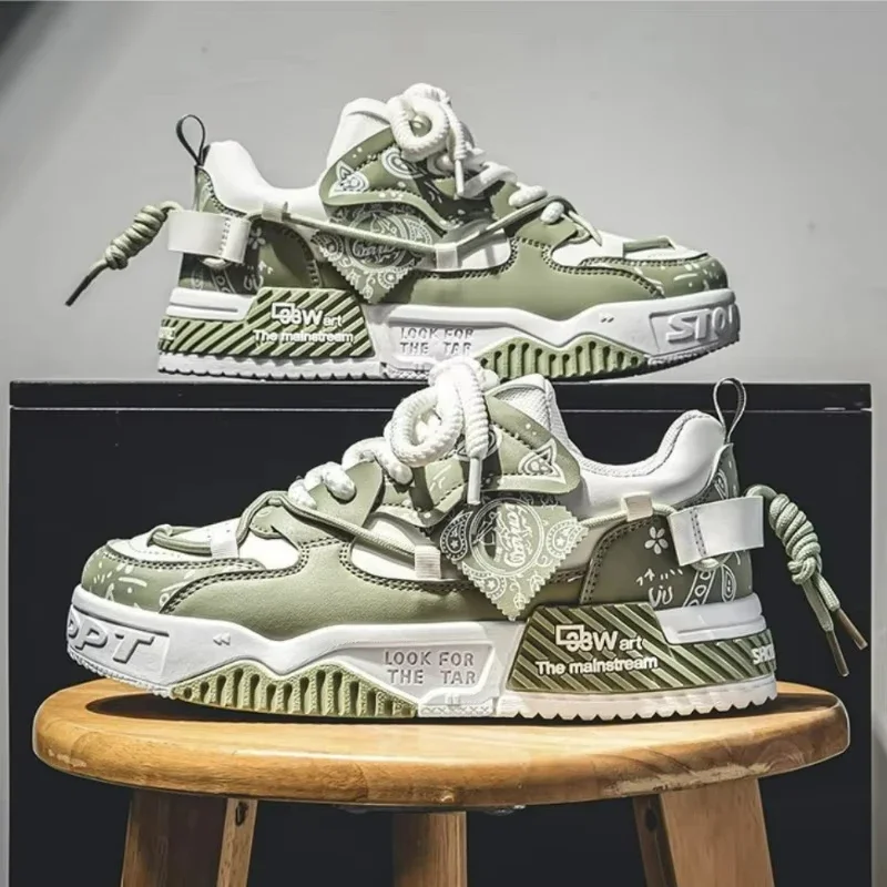 Men Sneakers Outdoor Casual Shoes Fashion Spring Breathable Vulcanized Shoes Comfortable Walking Shoe Platform Lace Up Men Shoes