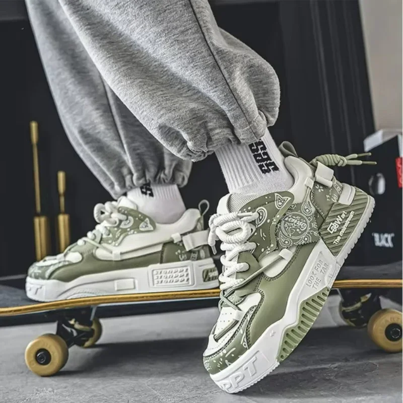 Men Sneakers Outdoor Casual Shoes Fashion Spring Breathable Vulcanized Shoes Comfortable Walking Shoe Platform Lace Up Men Shoes