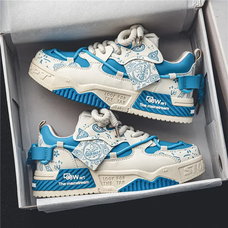 Men Sneakers Outdoor Casual Shoes Fashion Spring Breathable Vulcanized Shoes Comfortable Walking Shoe Platform Lace Up Men Shoes