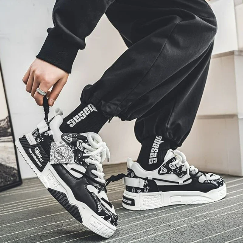 Men Sneakers Outdoor Casual Shoes Fashion Spring Breathable Vulcanized Shoes Comfortable Walking Shoe Platform Lace Up Men Shoes