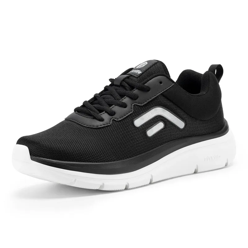 FitVille Walking Shoes for Men Wide Width Thick sole Lightweight Breathable Sneakers Shoes for Plantar Fasciitis Pain Relief