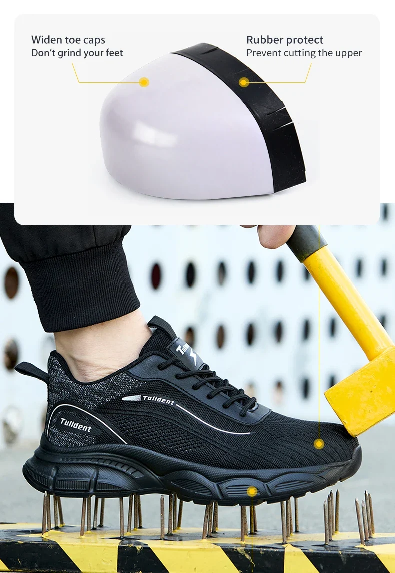 New men's safety shoes, anti smash and anti stab work shoes, men's indestructible safety boots, insulated shoes